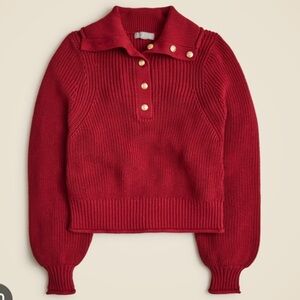 J. Crew Ribbed Button Collar Sweater
